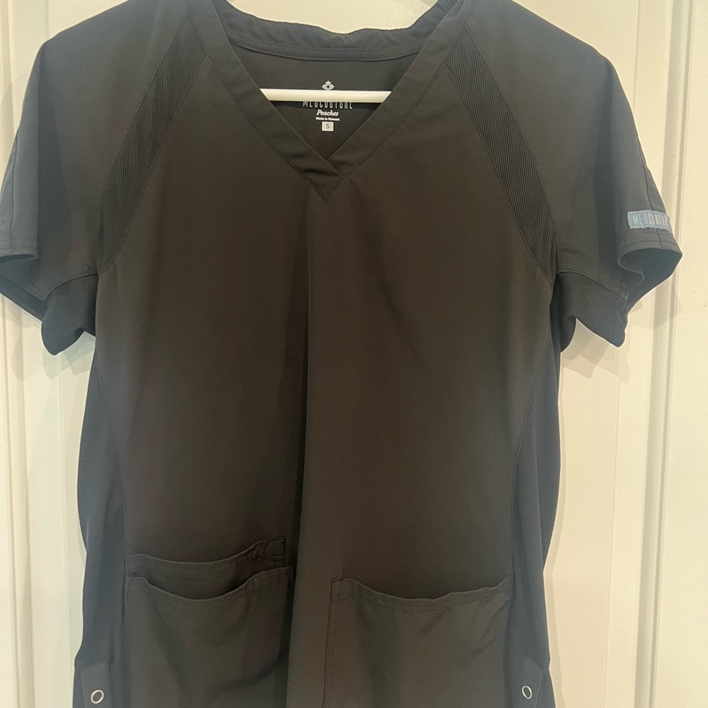 Med couture Black scrub top.